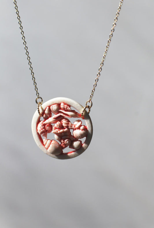 My blood is the Ocean / Porcelain Seashell Necklace